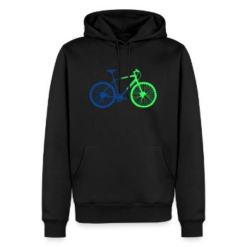 Vélo Silhouette 2 - Sweat à capuche Premium bio Homme - noir - Devant - Nico (187cm)