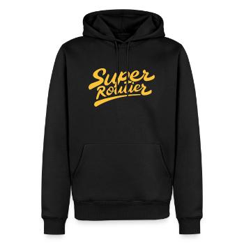 Super routier - Sweat à capuche Premium bio Homme - noir - Devant - Nico (187cm)