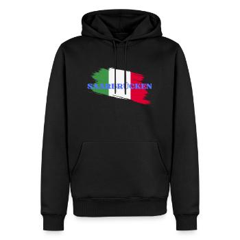 Sarrebruck - Sweat à capuche Premium bio Homme - noir - Devant - Nico (187cm)