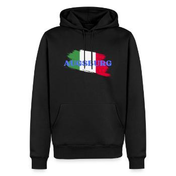 Augsburg - Männer Premium Bio Hoodie - Schwarz - Vorne - Nico (187cm)