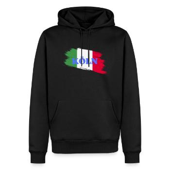 Cologne - Men’s Premium Organic Hoodie - black - Front - Nico (187cm)