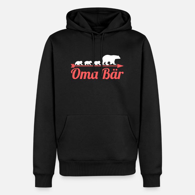 Großmutter Oma Bär - Männer Premium Bio Hoodie - Schwarz