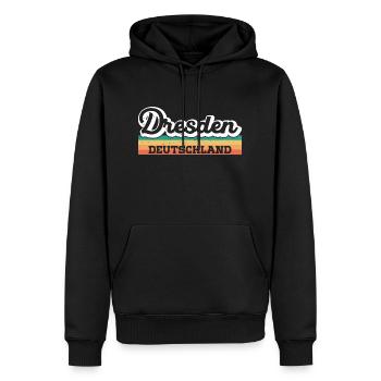 Dresden Deutschland DDR GDR Retro - Männer Premium Bio Hoodie - Schwarz - Vorne - Nico (187cm)