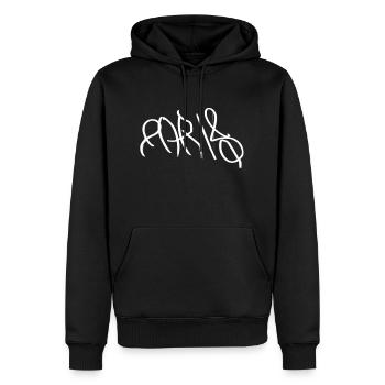 Paris - Männer Premium Bio Hoodie - Schwarz - Vorne - Nico (187cm)