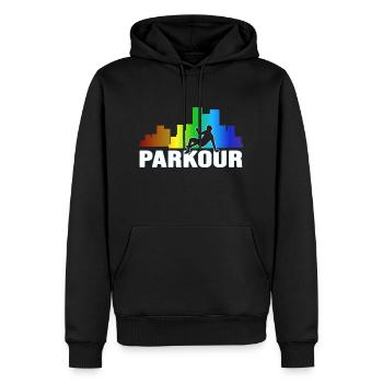 Freerunning Parkour Walljump - Sweat à capuche Premium bio Homme - noir - Devant - Nico (187cm)