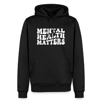 Sensibilisation à la santé mentale Vintage Groovy Mental - Sweat à capuche Premium bio Homme - noir - Devant - Nico (187cm)