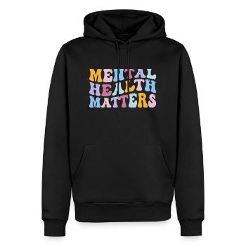 La santé mentale, ça compte - Maladie du cerveau humain - Sweat à capuche Premium bio Homme - noir - Devant - Nico (187cm)