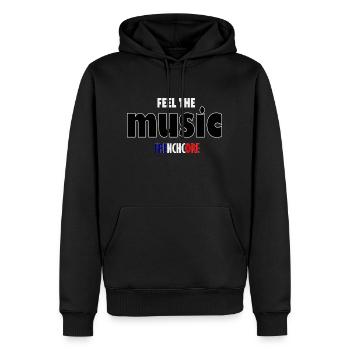 Feel the music Frenchcore - Männer Premium Bio Hoodie - Schwarz - Vorne - Nico (187cm)