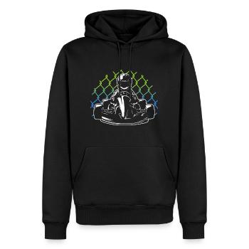 Kart Race Kart Sport Hommes Garçons Go-Kart - Sweat à capuche Premium bio Homme - noir - Devant - Nico (187cm)