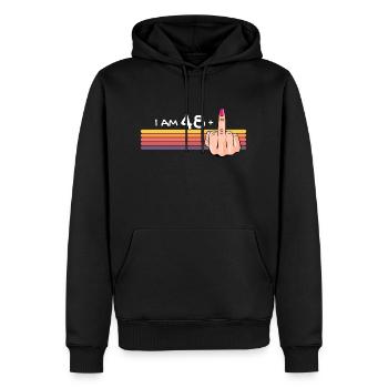 J’ai 48 ans + 1 chemise de doigt d’honneur J’ai 48 ans et plus, - Sweat à capuche Premium bio Homme - noir - Devant - Nico (187cm)