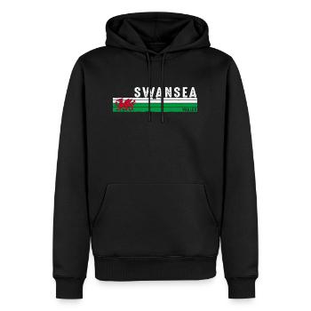 Swansea Pays de Galles Charme côtier - Sweat à capuche Premium bio Homme - noir - Devant - Nico (187cm)