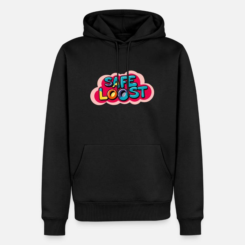 Loost en toute sécurité - Sweat à capuche Premium bio Homme - noir