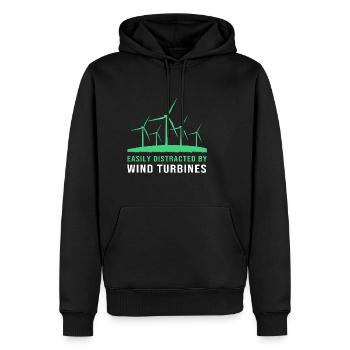 Windkraft Windrad Windenergie - Männer Premium Bio Hoodie - Schwarz - Vorne - Nico (187cm)