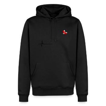 Marienkäfer gepunkteter Herzschlag - Männer Premium Bio Hoodie - Schwarz - Vorne - Nico (187cm)
