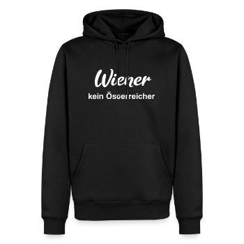 Wien Wiener kein Österreicher - Männer Premium Bio Hoodie - Schwarz - Vorne - Nico (187cm)