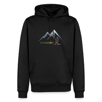 Bergfamilie - Männer Premium Bio Hoodie - Schwarz - Vorne - Nico (187cm)