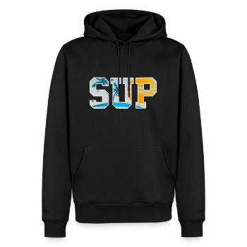 Retro Vintage Sup Rowing Designs T-Shirt Present - Men’s Premium Organic Hoodie - black - Front - Nico (187cm)