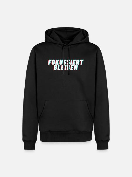 Fokussiert Bleiben - Männer Premium Bio Hoodie - Schwarz