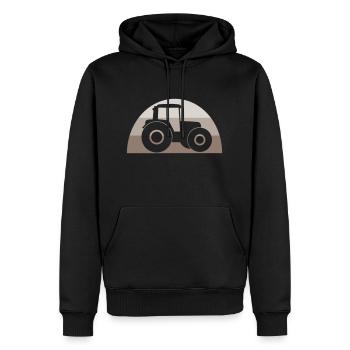 Traktor - Männer Premium Bio Hoodie - Schwarz - Vorne - Nico (187cm)
