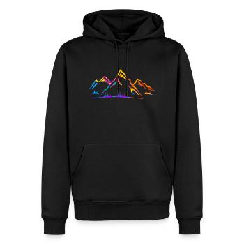 Mountains Mountain Silhouette Mountaineering Hike - Men’s Premium Organic Hoodie - black - Front - Nico (187cm)