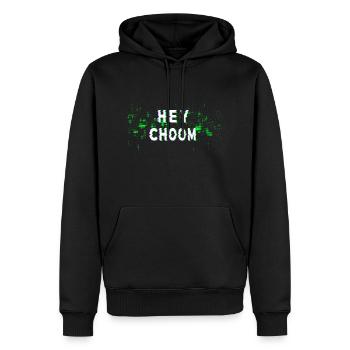 hey choom - Männer Premium Bio Hoodie - Schwarz - Vorne - Nico (187cm)