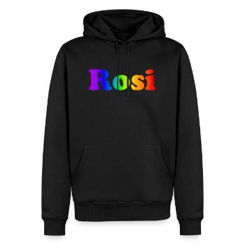 Rosi - Männer Premium Bio Hoodie - Schwarz - Vorne - Nico (187cm)