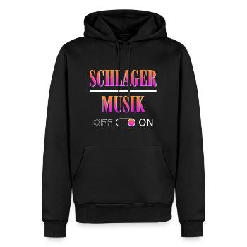 Schlagermusik On - Männer Premium Bio Hoodie - Schwarz - Vorne - Nico (187cm)