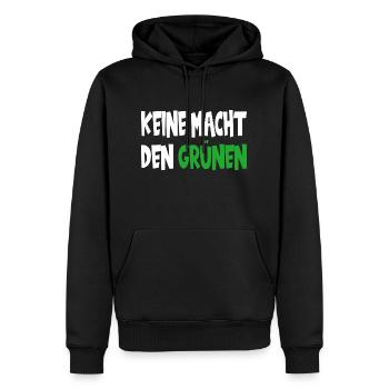 Keine Macht den Grünen - Männer Premium Bio Hoodie - Schwarz - Vorne - Nico (187cm)