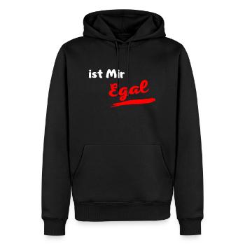 Ist mir Egal - Männer Premium Bio Hoodie - Schwarz - Vorne - Nico (187cm)