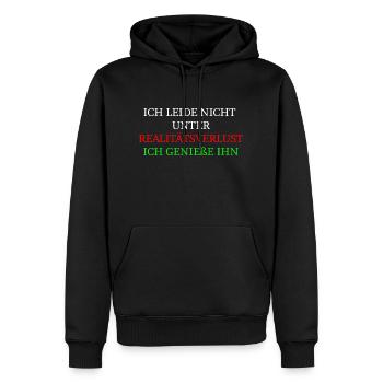 Lustiger Realitätsverlust Spruch - Männer Premium Bio Hoodie - Schwarz - Vorne - Nico (187cm)