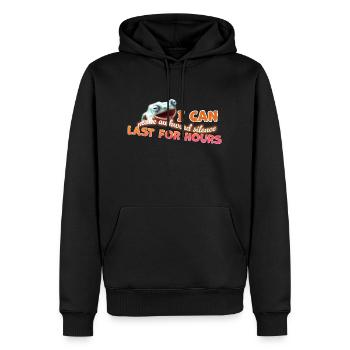 JE PEUX FAIRE DURER UN SILENCE GÊNANT PENDANT DES HEURES - Sweat à capuche Premium bio Homme - noir - Devant - Nico (187cm)