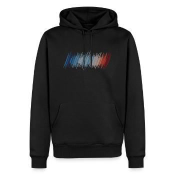 Design Warming Stripes - Sweat à capuche Premium bio Homme - noir - Devant - Nico (187cm)