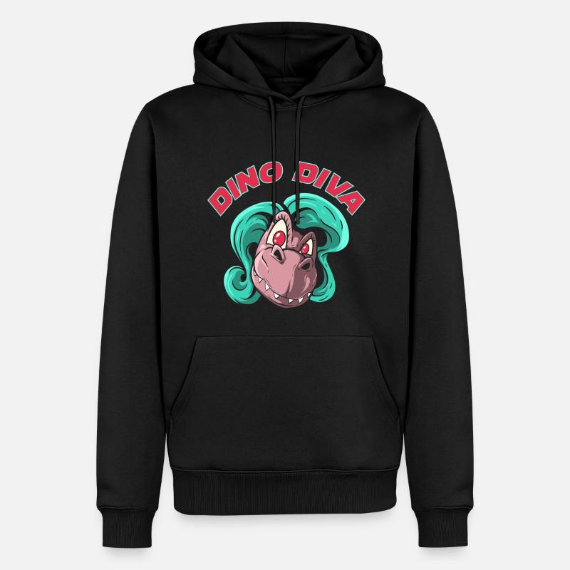 Dino Diva Dinosaure - Sweat à capuche Premium bio Homme - noir