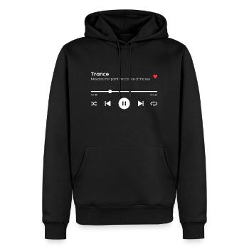 Trance - Männer Premium Bio Hoodie - Schwarz - Vorne - Nico (187cm)