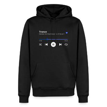 Trance - Männer Premium Bio Hoodie - Schwarz - Vorne - Nico (187cm)