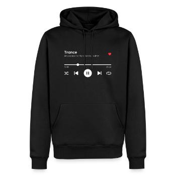 Trance - Männer Premium Bio Hoodie - Schwarz - Vorne - Nico (187cm)