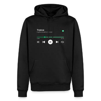 Trance - Männer Premium Bio Hoodie - Schwarz - Vorne - Nico (187cm)