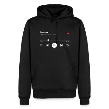 Trance - Männer Premium Bio Hoodie - Schwarz - Vorne - Nico (187cm)