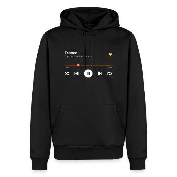 Trance - Männer Premium Bio Hoodie - Schwarz - Vorne - Nico (187cm)