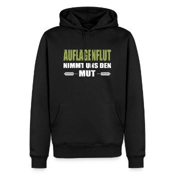 Bauerndemo Landwirt Auflagenflut Nimmt Uns Den Mut - Männer Premium Bio Hoodie - Schwarz - Vorne - Nico (187cm)