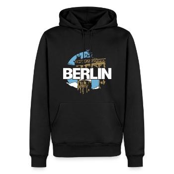 Porte de Brandebourg, Berlin, Allemagne - Sweat à capuche Premium bio Homme - noir - Devant - Nico (187cm)