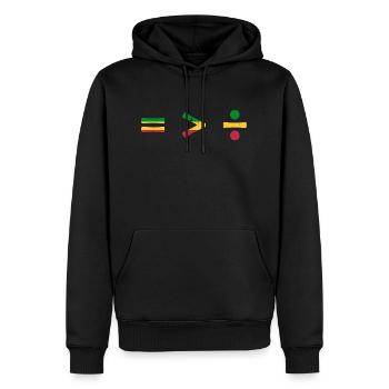 Equality is greater than division - Black history - Men’s Premium Organic Hoodie - black - Front - Nico (187cm)