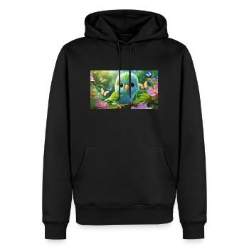 Papagei - Männer Premium Bio Hoodie - Schwarz - Vorne - Nico (187cm)