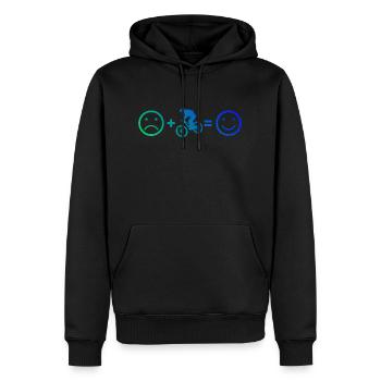 Cyclisme VTT Femme VTT Cyclisme - Sweat à capuche Premium bio Homme - noir - Devant - Nico (187cm)