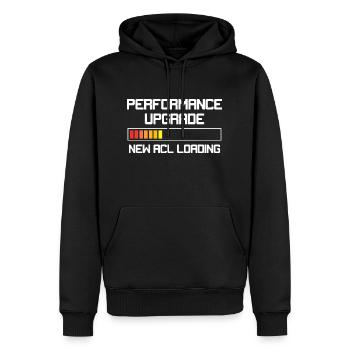 Funny Knee Surgery Torn ACL Performance Upgrade - Männer Premium Bio Hoodie - Schwarz - Vorne - Nico (187cm)