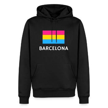 Pan Pride Flag Barcelona - Men’s Premium Organic Hoodie - black - Front - Nico (187cm)