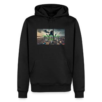 straight out of lagos - Männer Premium Bio Hoodie - Schwarz - Vorne - Nico (187cm)