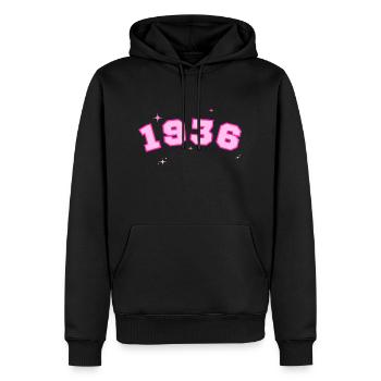 Rosenstern von 1936 - Männer Premium Bio Hoodie - Schwarz - Vorne - Nico (187cm)