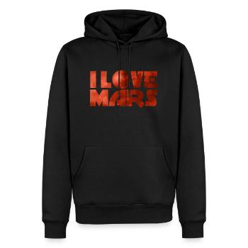 Ich liebe den Mars - Männer Premium Bio Hoodie - Schwarz - Vorne - Nico (187cm)