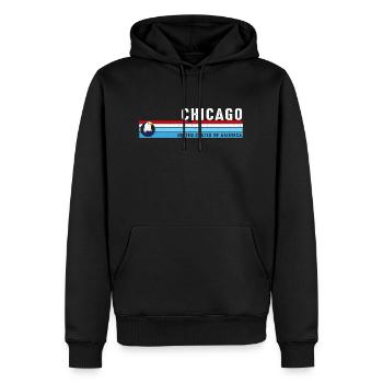 Chicago Illinois Est 1833 Vintage Classique Rétro - Sweat à capuche Premium bio Homme - noir - Devant - Nico (187cm)